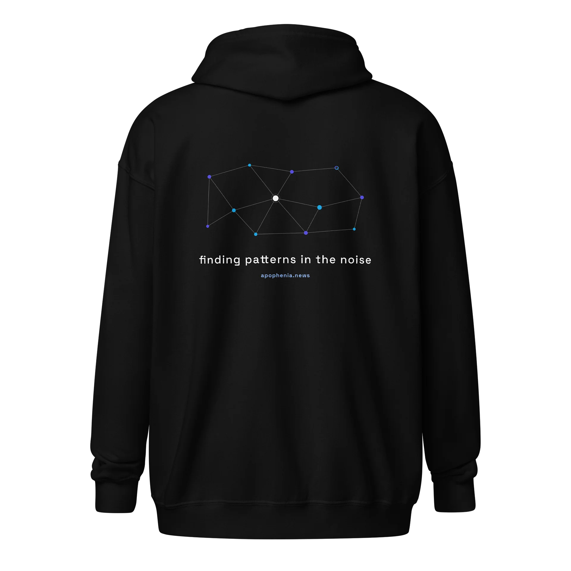 Pattern Seeker zip hoodie — constellation back print