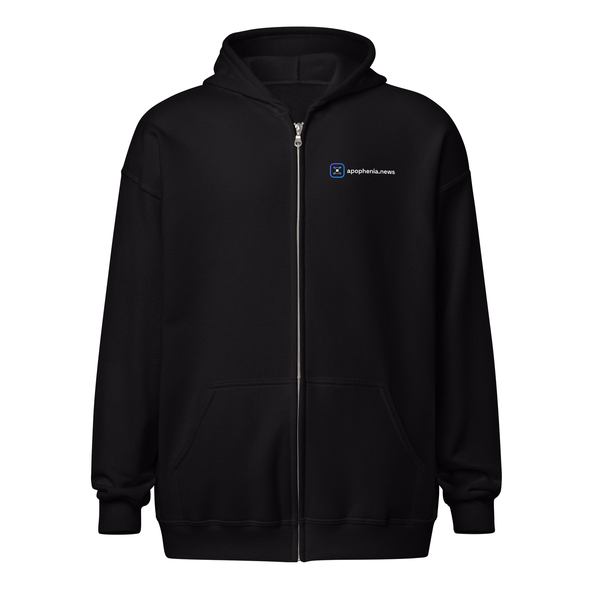Pattern Seeker zip hoodie — chest mark